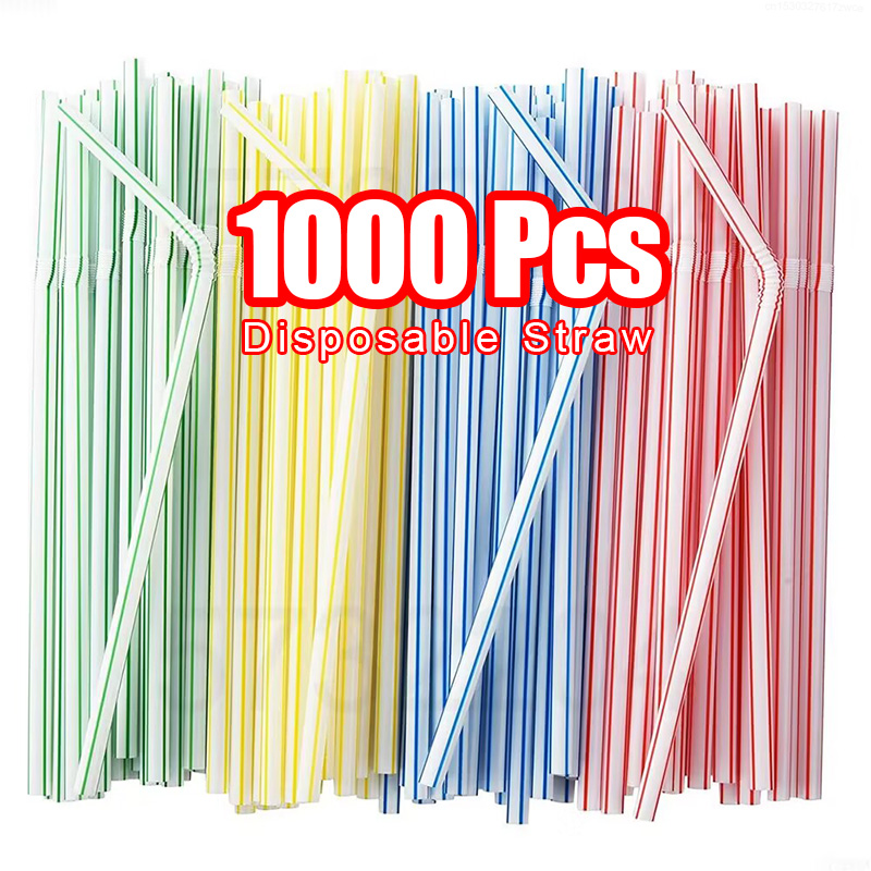 Kitchen Appliances Wholesale - 100-1000PCS Drinking Straws Colorful & Black